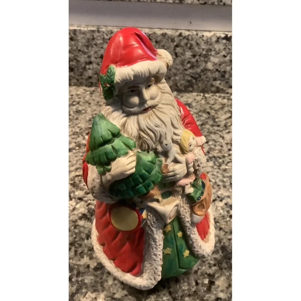 VINTAGE LARGE OLD FASHION-STYLE, BISQUE ST. NICHOLAS MUSIC BOX